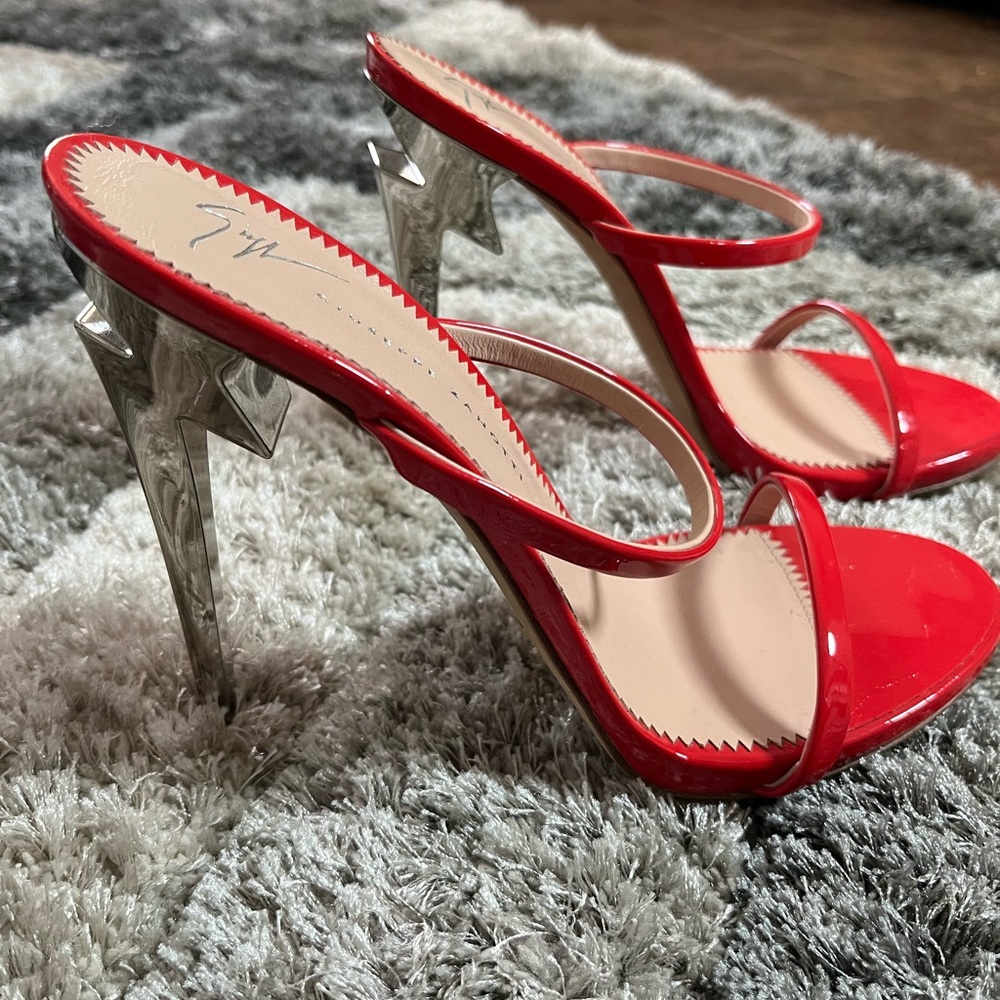 Giuseppe Zanotti Red and Silver Heels